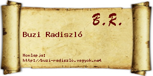 Buzi Radiszló névjegykártya